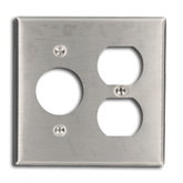 Leviton 84046-40 2-Gang 1-Duplex 1-Single 1.406 Inch Dia. Device Combination Wallplate
